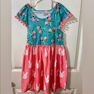 Floral Bunny Pom Pom Dress